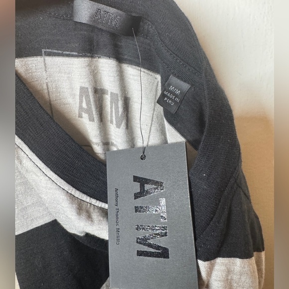 NWT ATM Anthony Thomas Melillo Striped Cotton Shift Sleeveless Mini Dress Medium - Picture 10 of 12